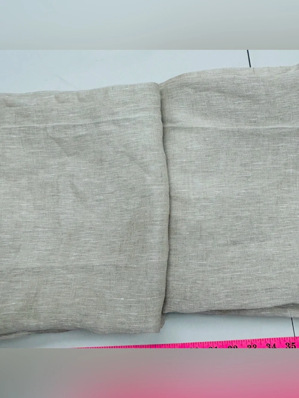 QUINCE Set Of 2 48x96 European Linen Sheer Curtains Flax 9360